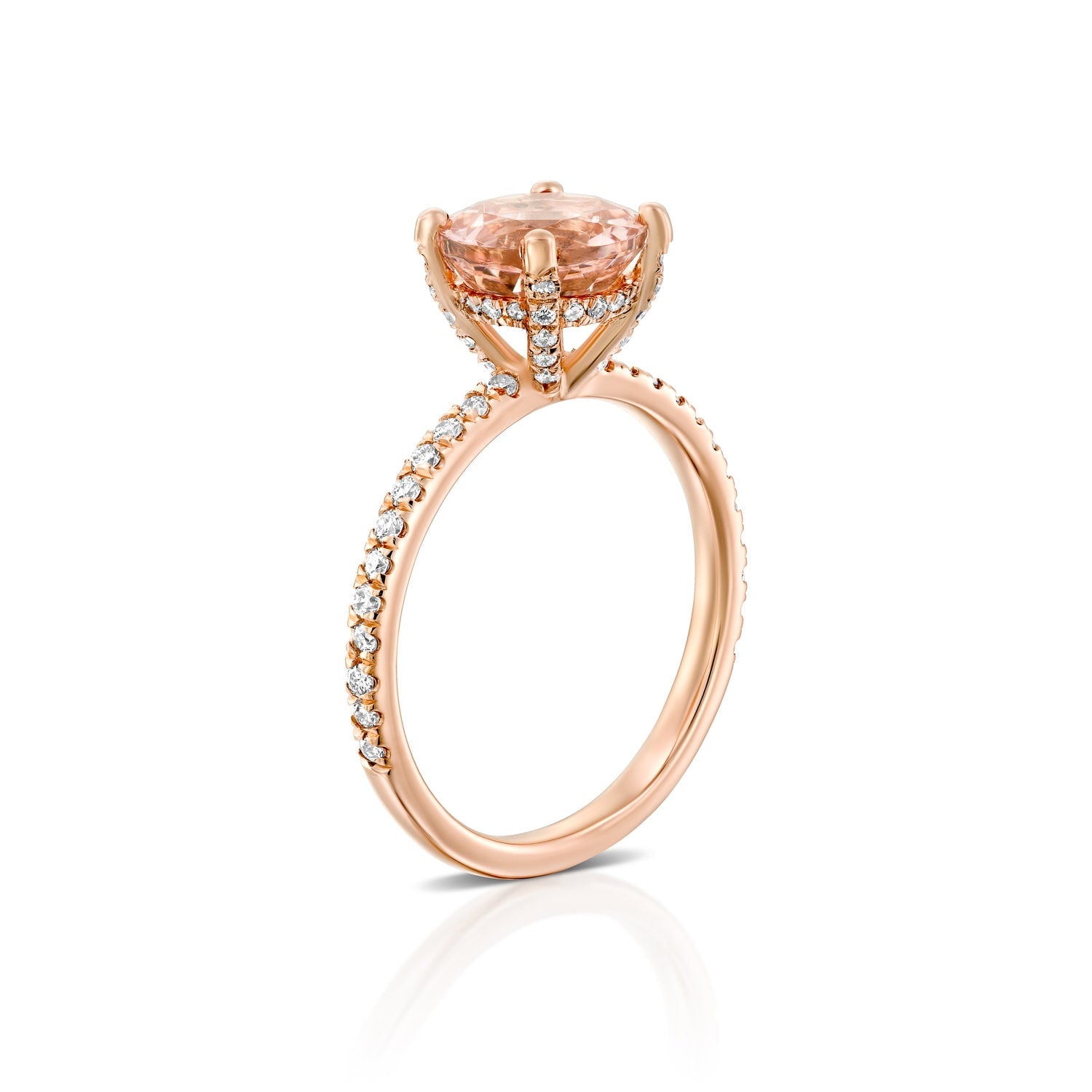 2CT Morganite diamond engagement ring