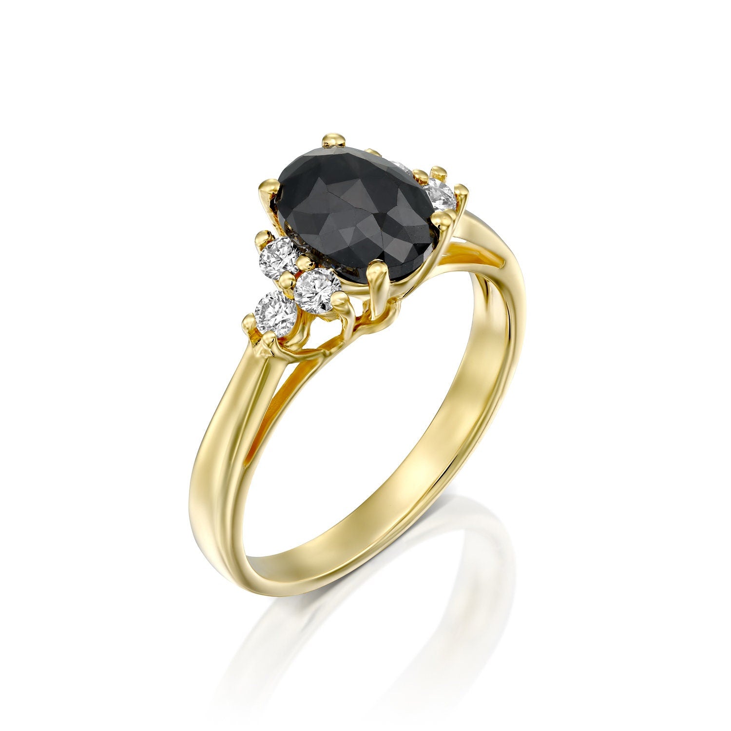 Black diamond special engagement ring