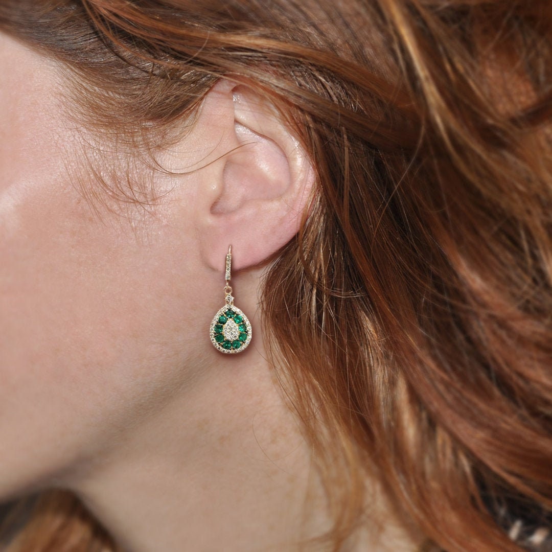 Emerald earrings dangle