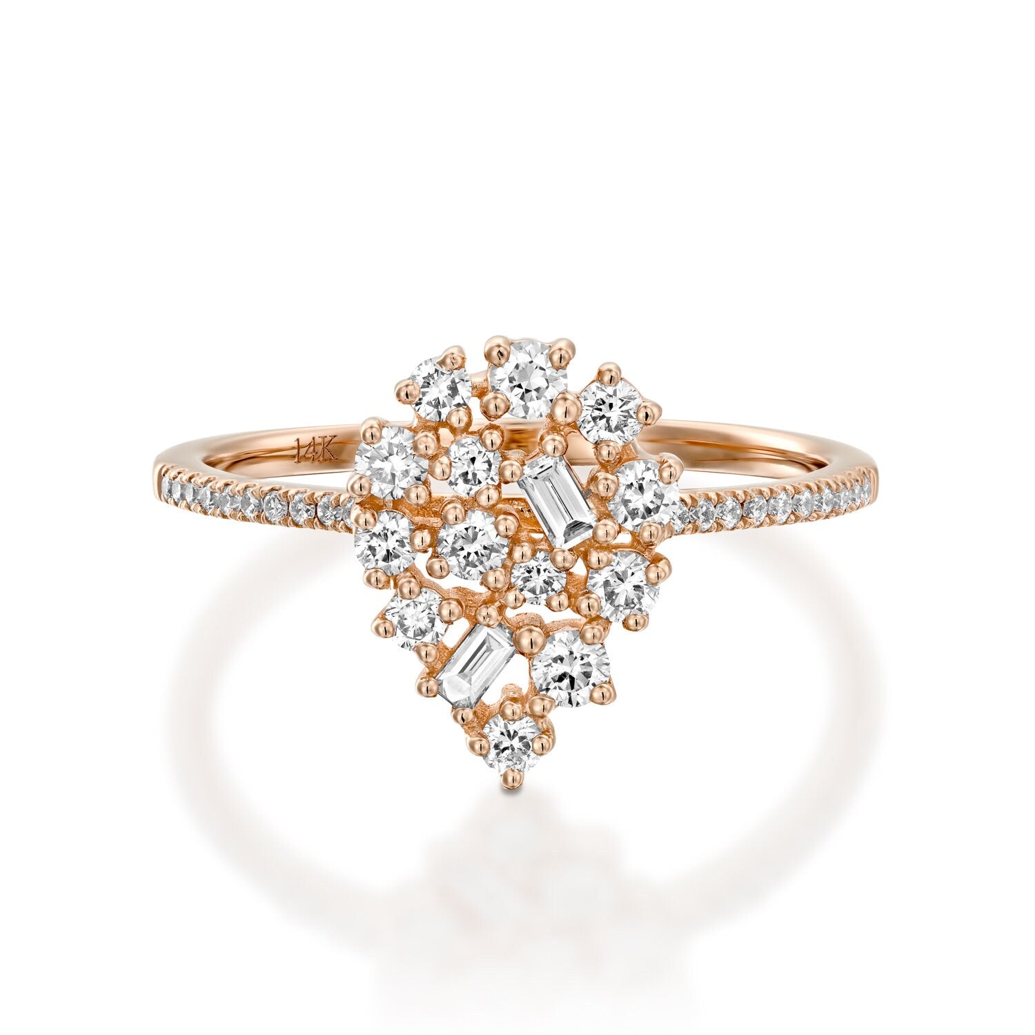 Cluster engagement ring