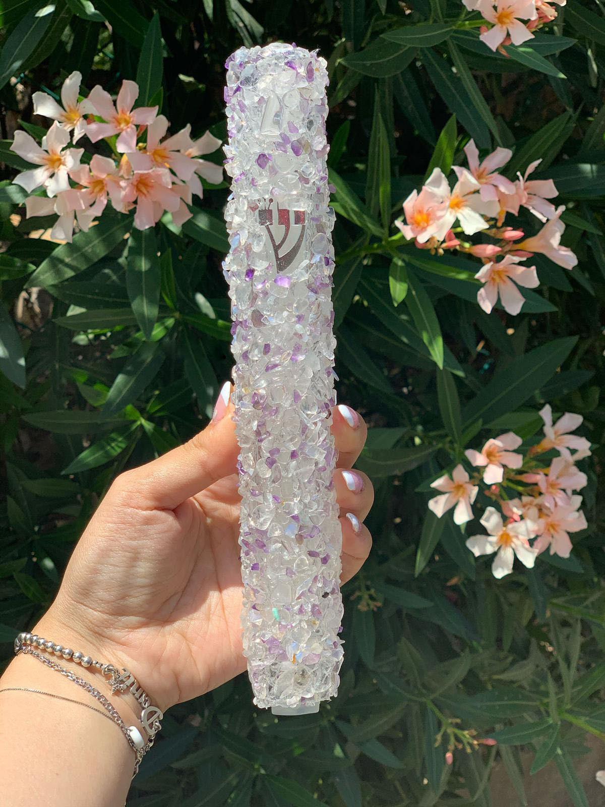 Fluorite Gemstone Mezuzah with scroll